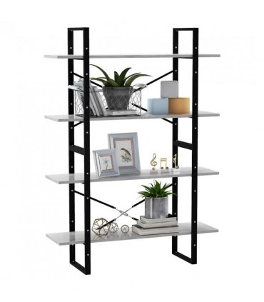 vidaXL 4-Tier Book Cabinet Concrete Grey 100x30x140 cm Engineered Wood
