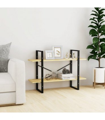 vidaXL 2-Tier Book Cabinet 100x30x70 cm Solid Pine Wood — Colour: natural