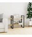 vidaXL 2-Tier Book Cabinet 100x30x70 cm Solid Pine Wood — Colour: natural
