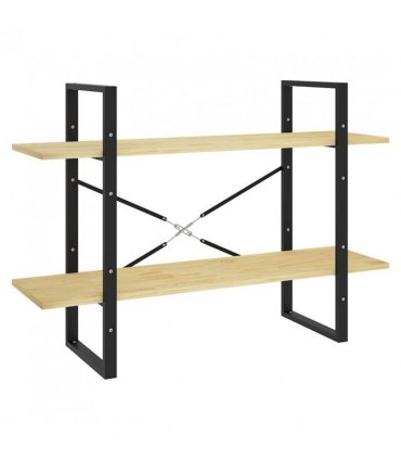 vidaXL 2-Tier Book Cabinet 100x30x70 cm Solid Pine Wood — Colour: natural