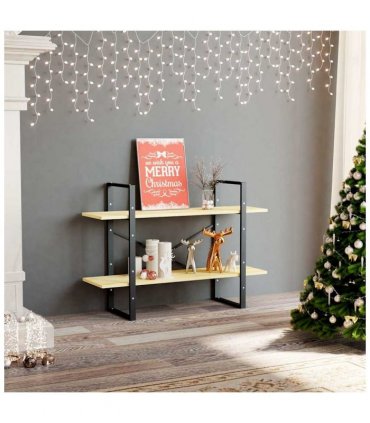 vidaXL 2-Tier Book Cabinet 100x30x70 cm Solid Pine Wood — Colour: natural