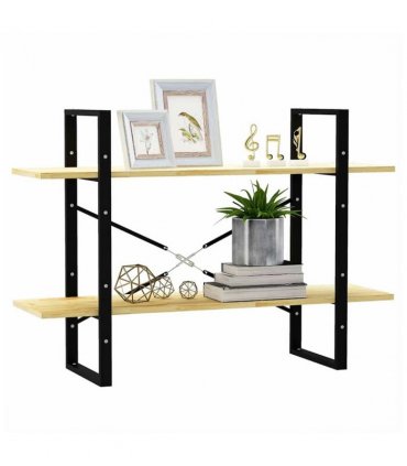 vidaXL 2-Tier Book Cabinet 100x30x70 cm Solid Pine Wood — Colour: natural