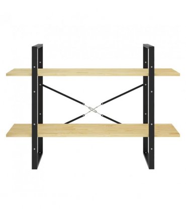 vidaXL 2-Tier Book Cabinet 100x30x70 cm Solid Pine Wood — Colour: natural