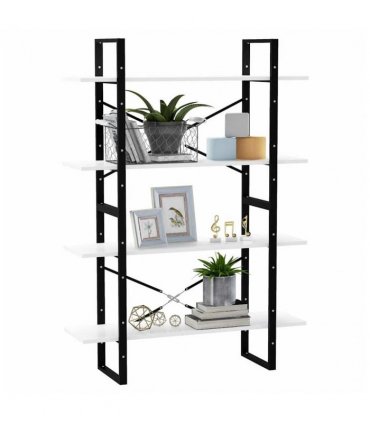 vidaXL 4-Tier Book Cabinet White 100x30x140 cm Engineered Wood