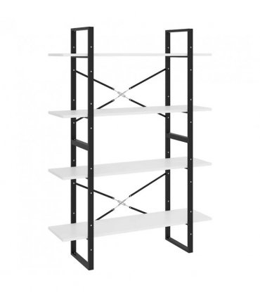 vidaXL 4-Tier Book Cabinet White 100x30x140 cm Engineered Wood