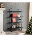 vidaXL 4-Tier Book Cabinet Grey 100x30x140 cm Engineered Wood