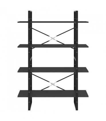vidaXL 4-Tier Book Cabinet Grey 100x30x140 cm Engineered Wood