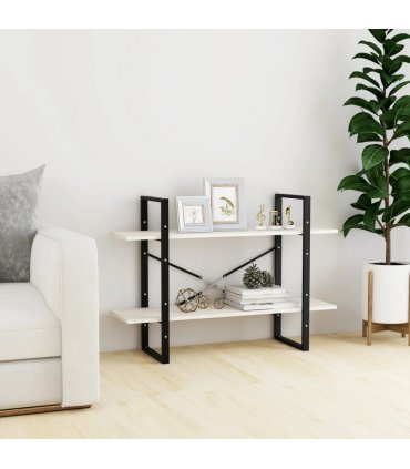 vidaXL 2-Tier Book Cabinet White 100x30x70 cm Solid Pine Wood