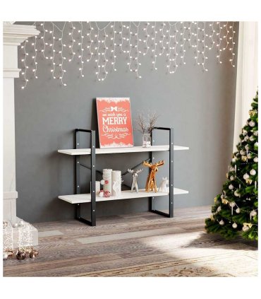 vidaXL 2-Tier Book Cabinet White 100x30x70 cm Solid Pine Wood