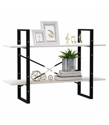 vidaXL 2-Tier Book Cabinet White 100x30x70 cm Solid Pine Wood