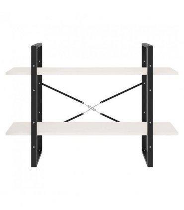 vidaXL 2-Tier Book Cabinet White 100x30x70 cm Solid Pine Wood