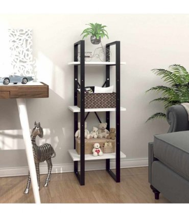 vidaXL 3-Tier Book Cabinet White 40x30x105 cm Engineered Wood