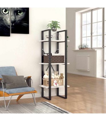 vidaXL 3-Tier Book Cabinet White 40x30x105 cm Engineered Wood
