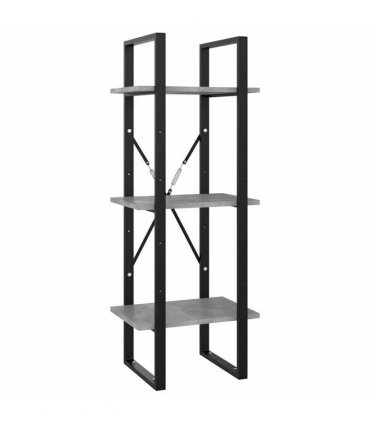 vidaXL 3-Tier Book Cabinet Concrete Grey 40x30x105 cm Engineered Wood