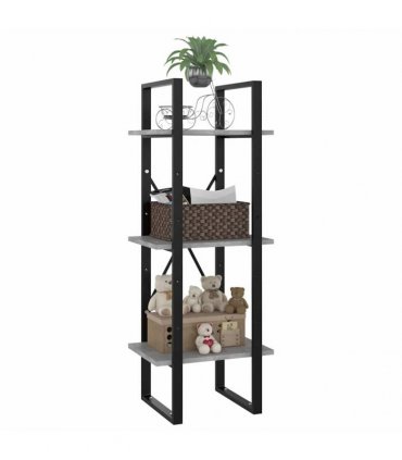 vidaXL 3-Tier Book Cabinet Concrete Grey 40x30x105 cm Engineered Wood