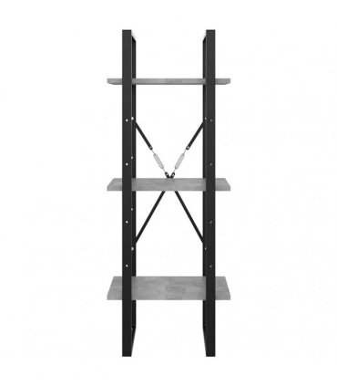 vidaXL 3-Tier Book Cabinet Concrete Grey 40x30x105 cm Engineered Wood