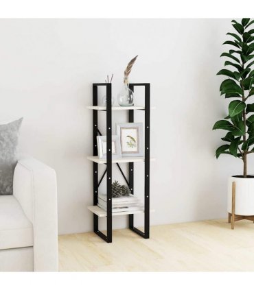 vidaXL 3-Tier Book Cabinet White 40x30x105 cm Solid Pinewood