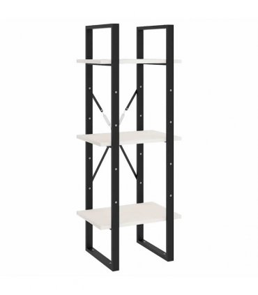 vidaXL 3-Tier Book Cabinet White 40x30x105 cm Solid Pinewood