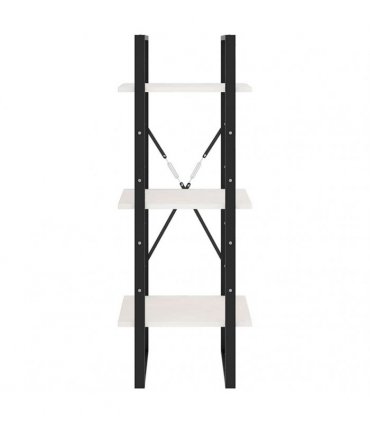 vidaXL 3-Tier Book Cabinet White 40x30x105 cm Solid Pinewood
