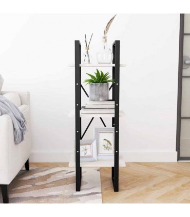 vidaXL 3-Tier Book Cabinet White 40x30x105 cm Solid Pinewood