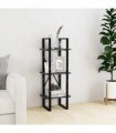 vidaXL 3-Tier Book Cabinet Grey 40x30x105 cm Solid Pinewood