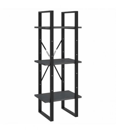 vidaXL 3-Tier Book Cabinet Grey 40x30x105 cm Solid Pinewood