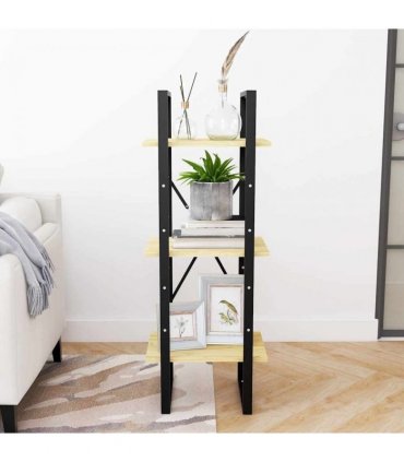 vidaXL 3-Tier Book Cabinet 40x30x105 cm Solid Pinewood — Colour: natural