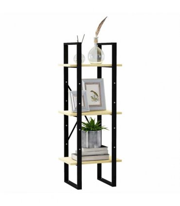 vidaXL 3-Tier Book Cabinet 40x30x105 cm Solid Pinewood — Colour: natural