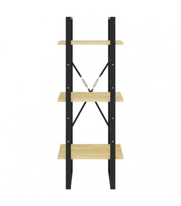 vidaXL 3-Tier Book Cabinet 40x30x105 cm Solid Pinewood — Colour: natural