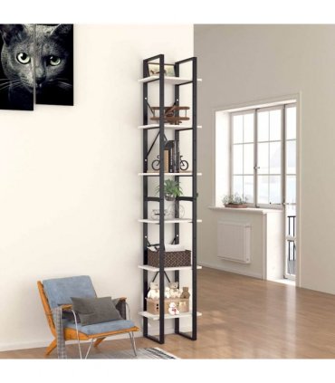 vidaXL 6-Tier Book Cabinet White 40x30x210 cm Engineered Wood