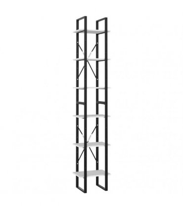 vidaXL 6-Tier Book Cabinet White 40x30x210 cm Engineered Wood