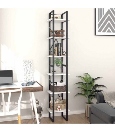vidaXL 6-Tier Book Cabinet White 40x30x210 cm Engineered Wood