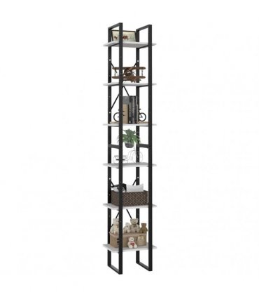 vidaXL 6-Tier Book Cabinet White 40x30x210 cm Engineered Wood
