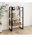 vidaXL 3-Tier Book Cabinet 80x30x105 cm Solid Pine Wood — Colour: natural