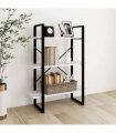 vidaXL 3-Tier Book Cabinet White 80x30x105 cm Solid Pine Wood