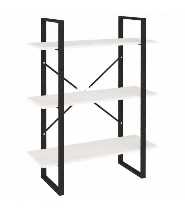 vidaXL 3-Tier Book Cabinet White 80x30x105 cm Solid Pine Wood
