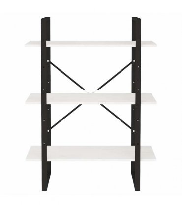 vidaXL 3-Tier Book Cabinet White 80x30x105 cm Solid Pine Wood