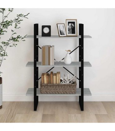 vidaXL Book Cabinet Grey Sonoma 80x30x105 cm Engineered Wood