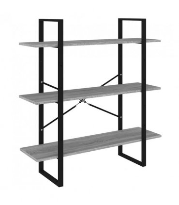 vidaXL Book Cabinet Grey Sonoma 100x30x105 cm Engineered Wood