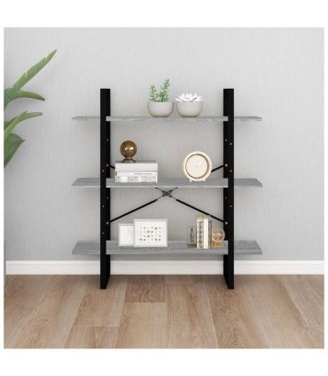 vidaXL Book Cabinet Grey Sonoma 100x30x105 cm Engineered Wood