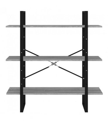 vidaXL Book Cabinet Grey Sonoma 100x30x105 cm Engineered Wood