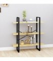 vidaXL 3-Tier Book Cabinet 100x30x105 cm Solid Pine Wood — Colour: natural
