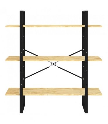 vidaXL 3-Tier Book Cabinet 100x30x105 cm Solid Pine Wood — Colour: natural