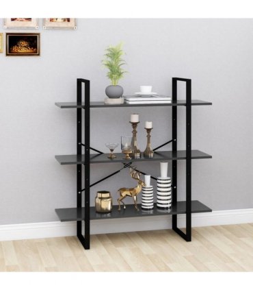 vidaXL Book Cabinet Grey 100x30x105 cm Engineered Wood