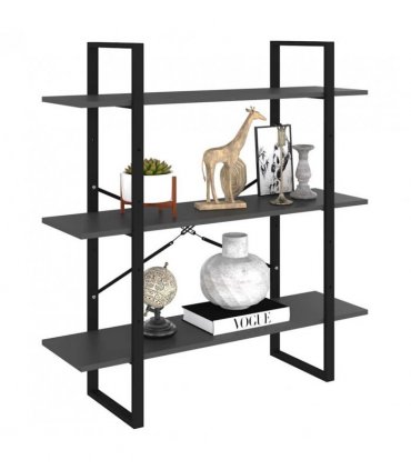 vidaXL Book Cabinet Grey 100x30x105 cm Engineered Wood