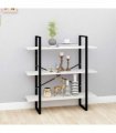 vidaXL 3-Tier Book Cabinet White 100x30x105 cm Solid Pine Wood