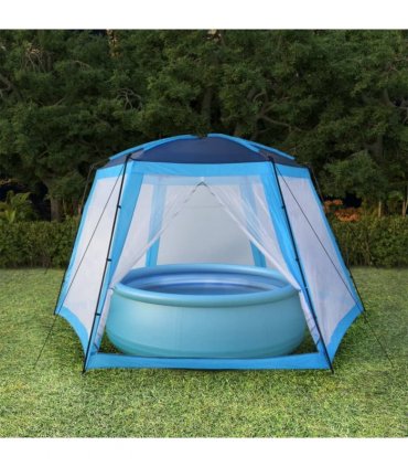 vidaXL Pool Tent Fabric 590x520x250 cm Blue — Size: 590 x 520 x 250 cm