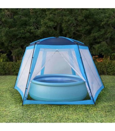 vidaXL Pool Tent Fabric 660x580x250 cm Blue — Size: 660 x 580 x 250 cm