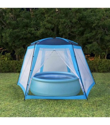 vidaXL Pool Tent Fabric 500x433x250 cm Blue — Size: 500 x 433 x 250 cm