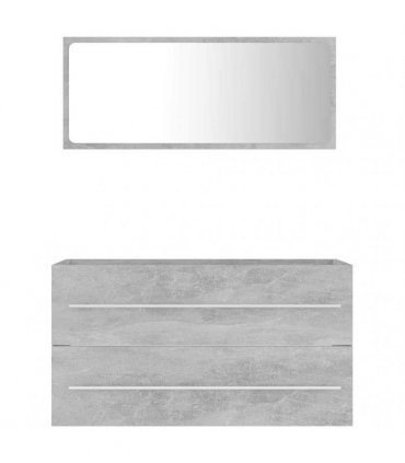 vidaXL Bathroom Furniture Set | Concrete grey | Engineered wood | Medium